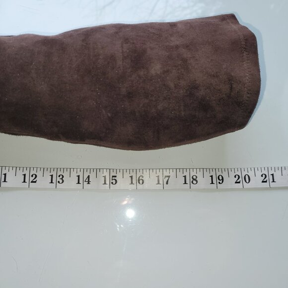 Stuart Weitzman Brown Stretch Suede Heeled Boots Size 7 M - Picture 14 of 15